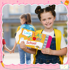 First And Last Day Of School Board Sign,Double Sided Printing Pencil Chalkboard For 1st Day Of Kindergarten Preschool, Back To School Supplies Photo Props Clearance