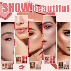 Professional Nude Makeup Palette Set, 67 Colors With Eyeshadow, Highlighter, Blush, Contour For Full Face Looks