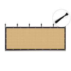 3ft*12ft Beige Sunshade Fence, An Outdoor Sun-proof And Heat-insulating Fence, A Must-have For Patios And Terraces