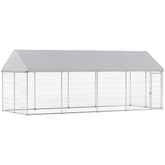 Heavy Duty Outdoor Dog Kennel With Waterproof Roof, Secure Latch, Chain Link Dog Run For Backyard, 19.7 X 7.5 X 7.9
