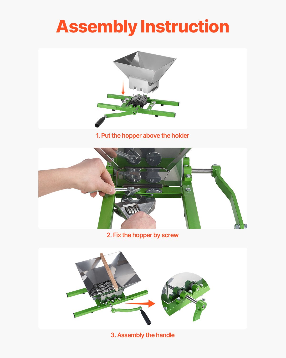 Fruit And Apple Crusher For Wine Cider Making 1.8 Gal/7L Stainless Steel