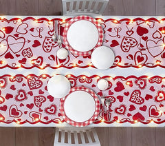 1pc Valentines Day Decorations Table Runner 13 X 72 Inch Lace Heart Table Runner For Wedding Party