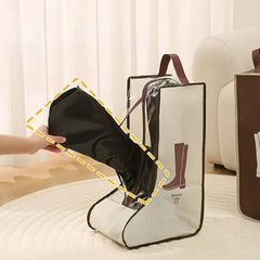 Durable PVC Shoe Storage Bags - Moisture & Moisture-Resistant, Dust-Proof With Transparent Window, Portable Handheld Boot Protectors For Travel & Home Organization, Multi-Size For Shoes/Boots, Hanging
