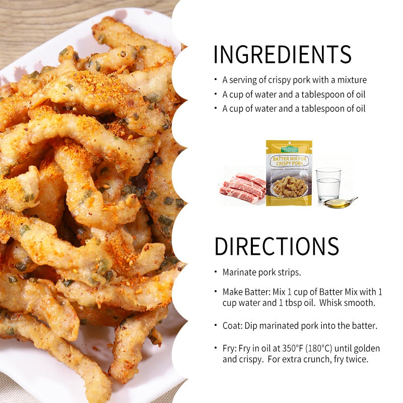 3pc Crispy Pork Coating Mix - Elevate The Flavor Of Chicken, Pork, Seafood, Cheese, And Vegetable Dishes
