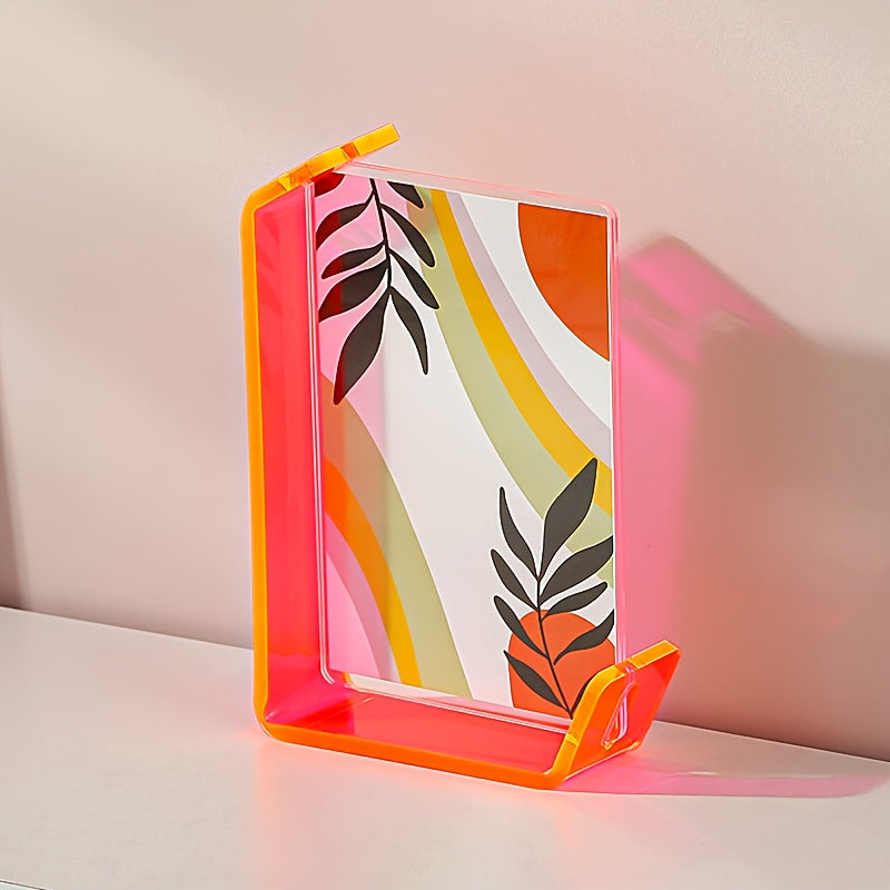 4x6 Inch Colorful Acrylic Photo Frame Box Creative Picture Holder Stylish Gradient Color Collage Frame
