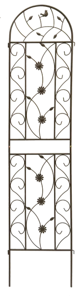 4 Pack Metal Garden Trellis 86.7" X 19.7" Rustproof Trellis For Climbing Plants Outdoor Flower Support Brown