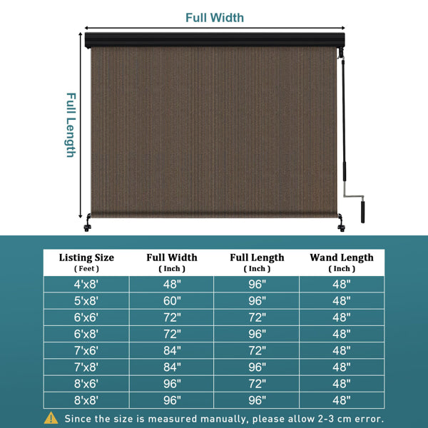 8'X6' Mocha HDPE Covered Roller Shutter