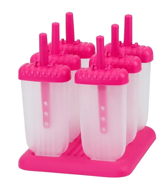 6Pcs Popsicle Molds Reusable Ice Cream DIY Ice Maker Ice