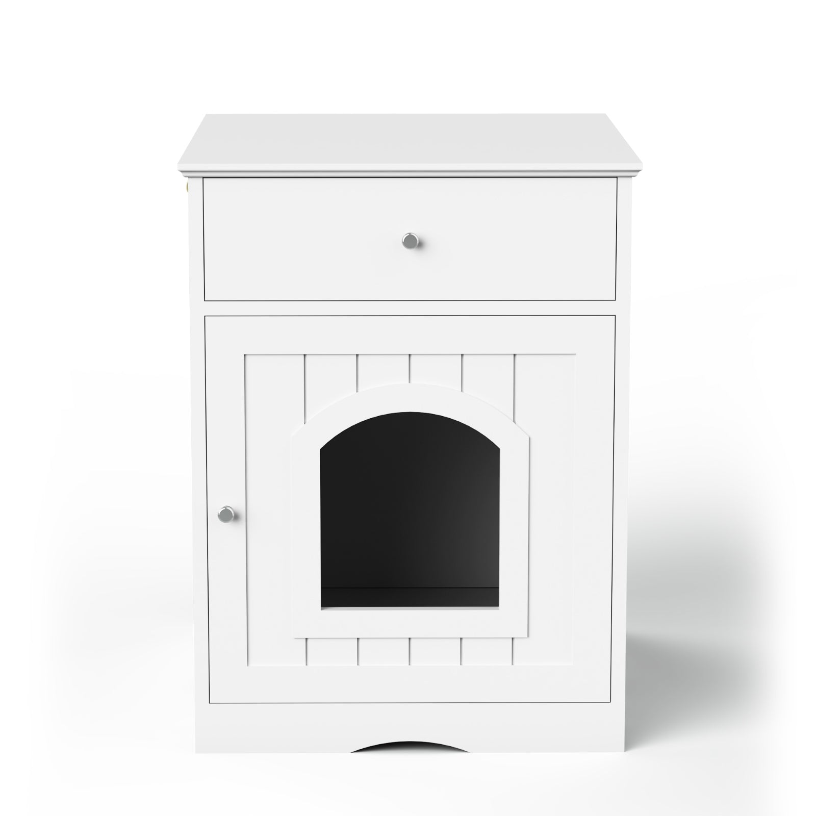 Wooden Pet House Cat Litter Box Enclosure, Side Table, Indoor Crate