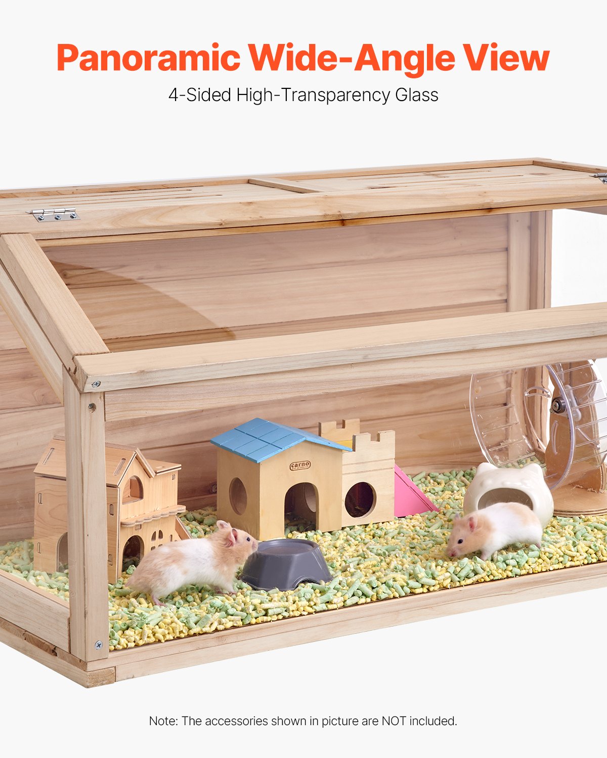 Wooden Hamster Cage Habitat 32 In Clear Mice Rodents Small Animals Cage