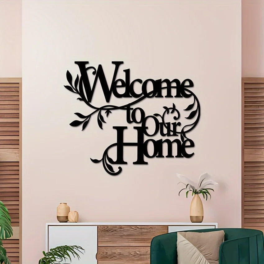 Vintage Farmhouse Metal Wall Sign Where Life Begins & Love Never Ends
