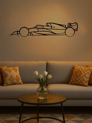 Laser-Cut Metal Wall Art Precise Sports Car Silhouette