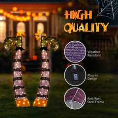 4ft 2D Witch Legs Outdoor Halloween Decorations