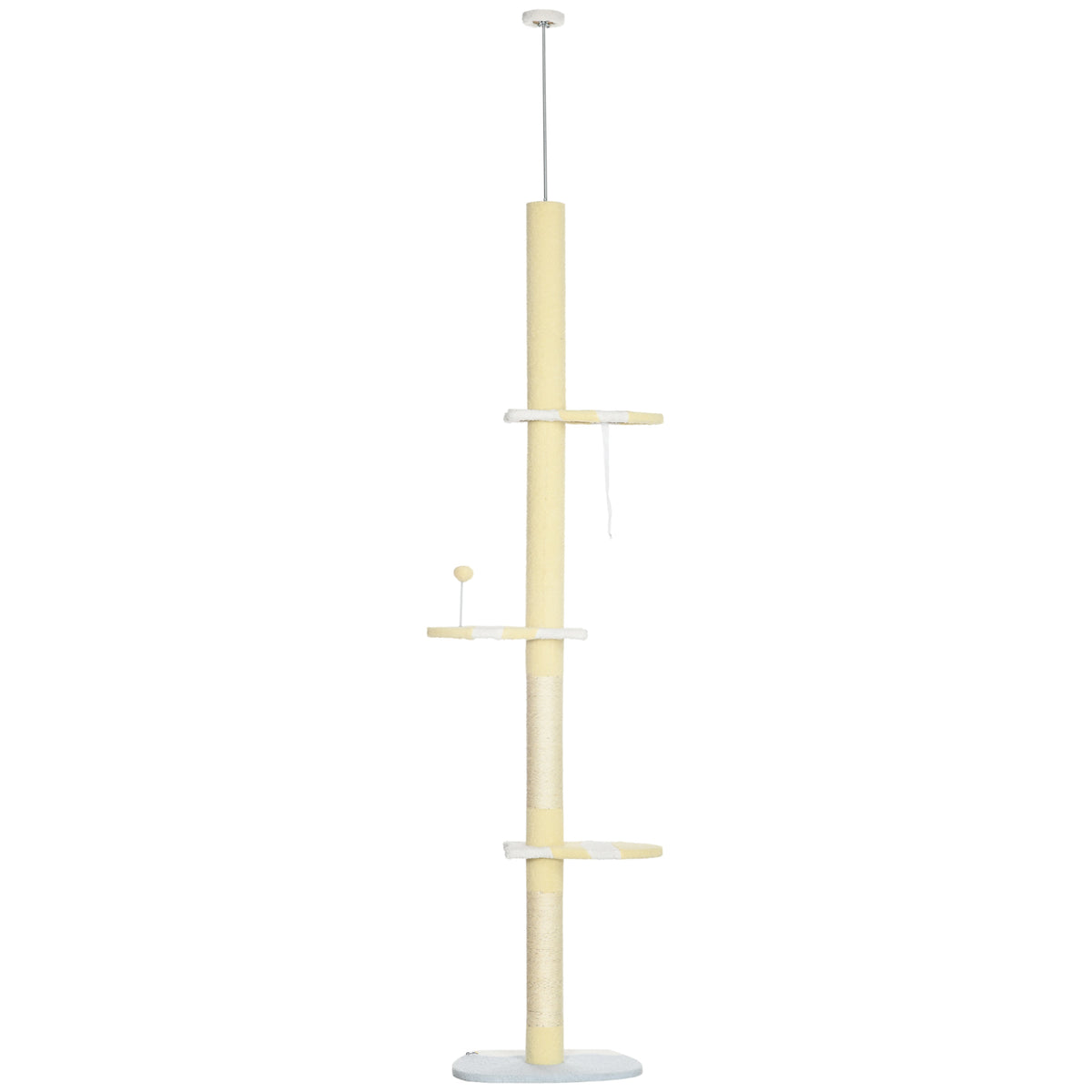 4-Tier Floor to Ceiling Cat Tree Height Adjustable 87 -103 Inch
