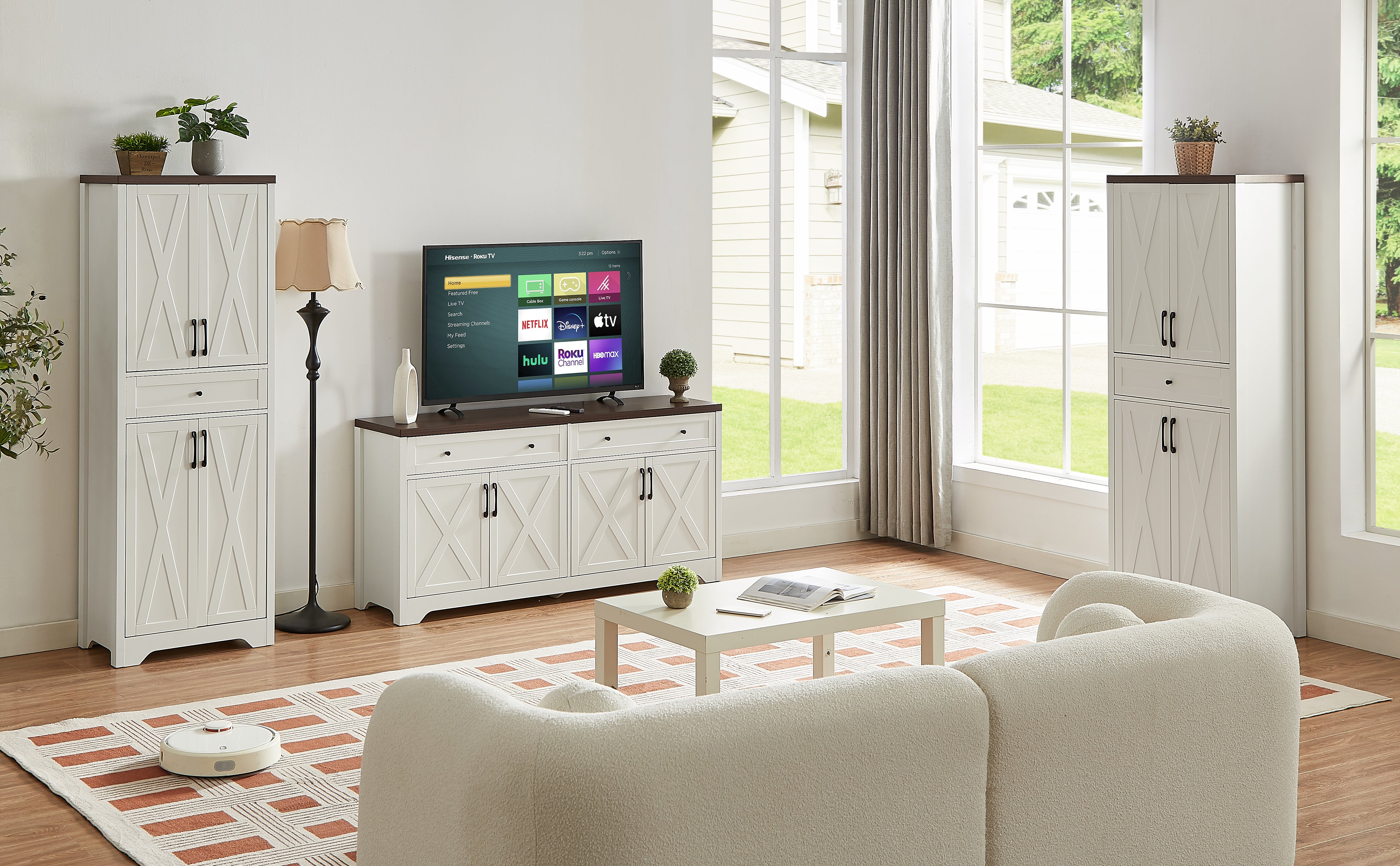 68 High Living Room Sideboard, Multi-functional Combination TV Cabinet Sideboard, Large Capacity Storage Cabinet, Can Be Used In Living Room, Bedroom,office Area,  23.7L X 15.0W X 68H