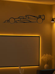 Laser-Cut Metal Wall Art Precise Sports Car Silhouette