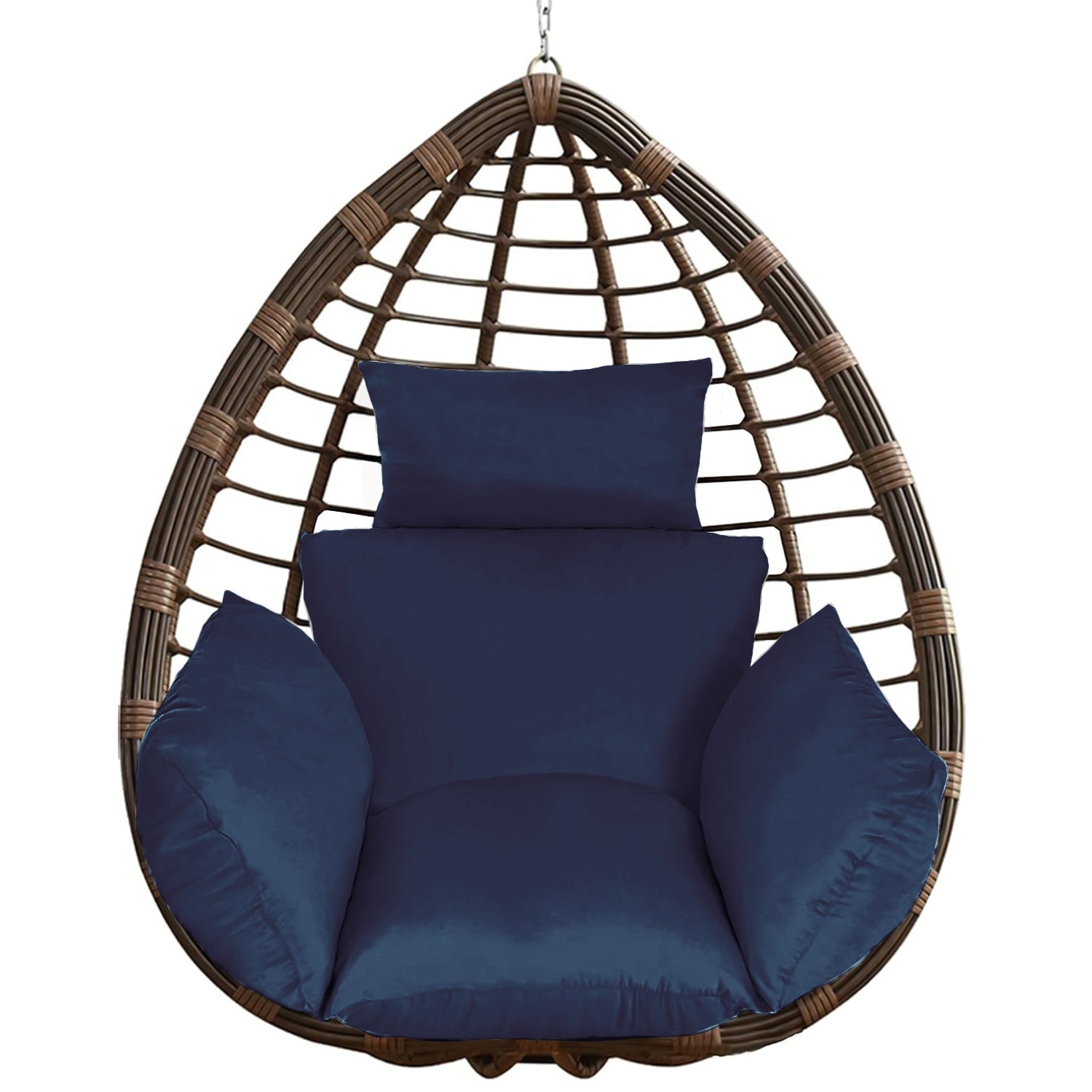 1Pc Egg Chair Cushion Hanging Basket Seat Cushion Thicken Soft Egg Swing Chair Pad Hanging Egg Chair Cushion With Headrest