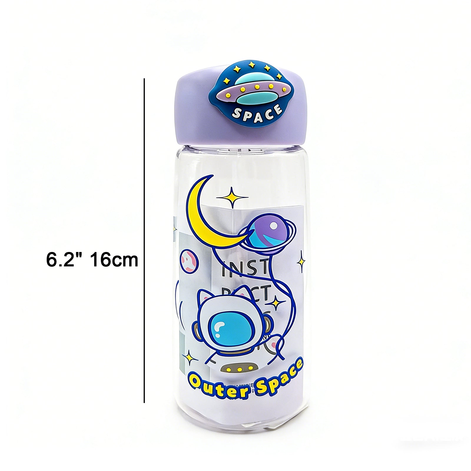 Astronaut Cat Plastic Bottle 400ml-Purple