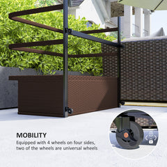 Pool Float Storage, Pool Caddy, With Wheels, 43.25 L X 22.5 W X 28 H, Brown