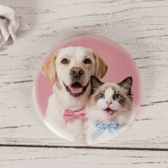 Custom Pet Photo Pins - Cherish Memories With Your Furry Friend - 2.25inch  2 Pcs Must Upload The Image