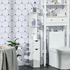 Bathroom Storage Cabinet with Open Shelves, White