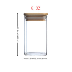 24 PCS Square Seasoning Jars Pepper Bottle Pepper Powder Bottle 240ml Glass Seasoning Jars Salt Jars