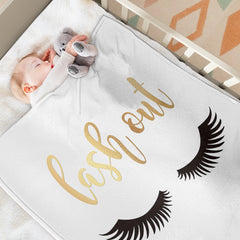 Long Eyelashes Printed Throw Blanket Plush Fluffy Flannel Fleece Blanket Soft Throws For Sofa Couch And Bed 30x40 50x60 60x80