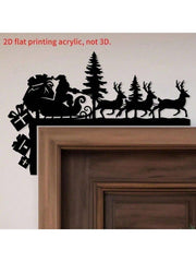 Christmas Metal Wall Art - 3D Santa Silhouette Wall Decor