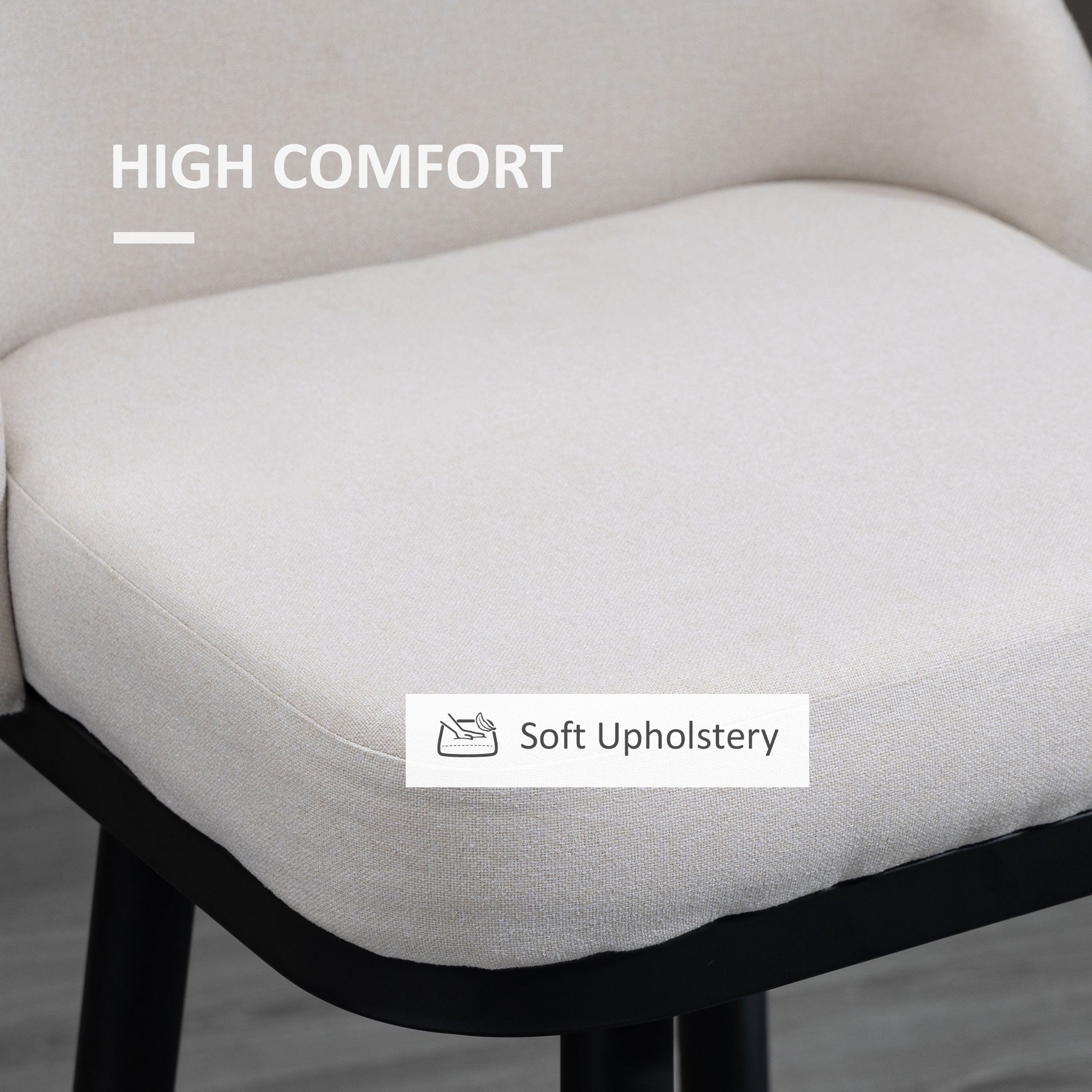 Bar Height Bar Stools Set of 2, Modern 360° Swivel Kitchen Chairs with Steel Legs and Footrest, 29.5 Inch Seat Height Upholstered Barstools for Kitchen Island, Cream White