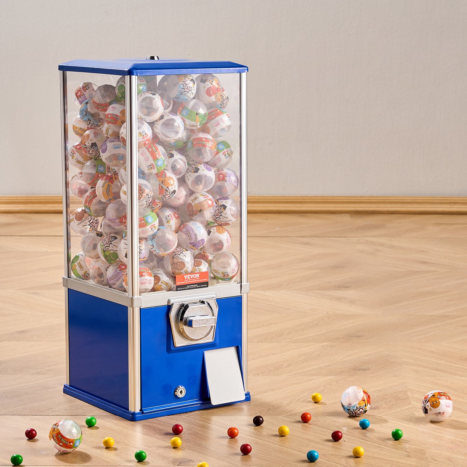 25'H Gumball Machine Vending Coin Bank Vintage Gumballs Dispenser PS Bule