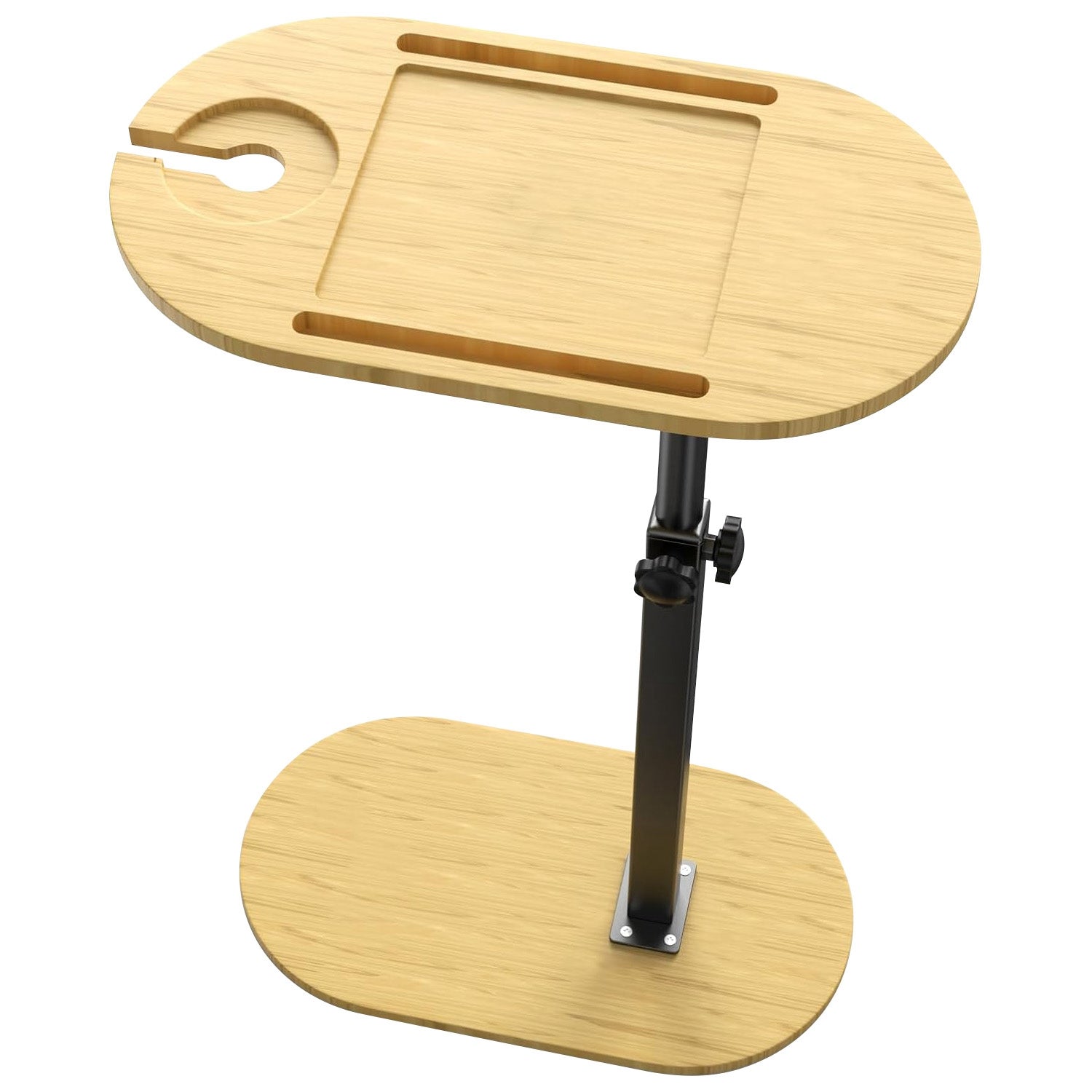 1Pc C-Shaped Bathtub Tray Table With Adjustable Height 360Degree Rotatable Desktop Freestanding Bath Caddy Against Wall Couch Bed Sofa Side Table