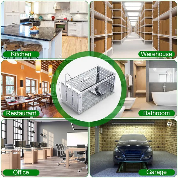 Single Door Rat Trap Cage Humane Rodent Trap Mouse Trap Indoor Outdoor For Small Rodents Mice Voles Hamsters