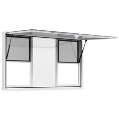 60x36in Concession Stand Serving Window Food Truck Service Awning Aluminum Alloy