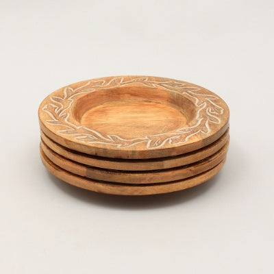 Handcrafted 13 Wood Charger Plate  Wooden Dinning Placemat Artisan Wood Tableware