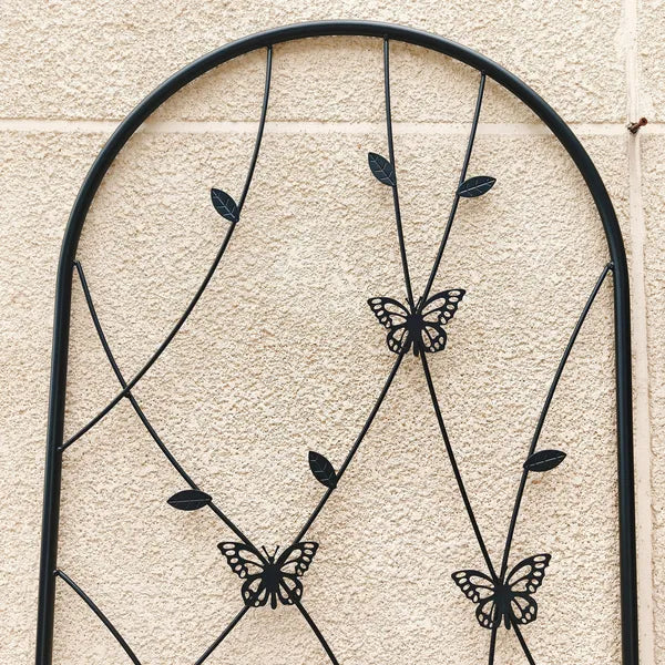 4 Pack Metal Garden Trellis 71" X 19.7" Rustproof Trellis For Climbing Plants Outdoor Flower Support Butterfly Deco Black