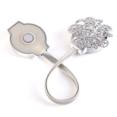 2 Packs Magnetic Curtain Tiebacks Extendable Floral Drape Holder Decorative Window Hangings Clip For Living Room Restaurant Apartment