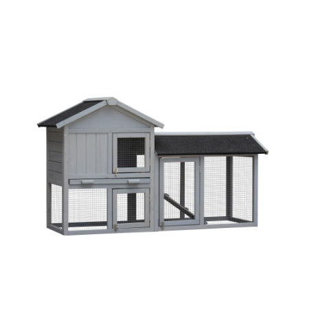 Rabbit Hutch Outdoor Bunny Cage Indoor,Extensible Chicken Coop With Large Run Space - No Leak Plastic Tray