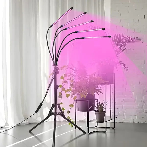Full Spectrum Indoor Plant Grow Light With Adjustable Stand – 80 LEDs Floor Plant Lamp, 5 Dimming Levels (20%-100%), 3/9/12H Auto On/Off Timer, Height Adjustable Growing Light For Houseplants