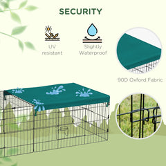 73" Small Animal Playpen with with Roof for Rabbits, Chicken, Chinchillas for Indoor/Outdoor Use, Green
