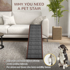 Pet Ramp For Dogs With Non-slip Carpet And Top Platform