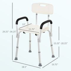 Shower Chair, Mobility Medical Grade Bath Chair, Adjustable Shower Bench with Removable Armrests for Seniors, Handicap, Disabled