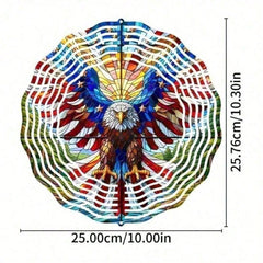 3D American Flag Wind Spinner - Patriotic Eagle Spinner