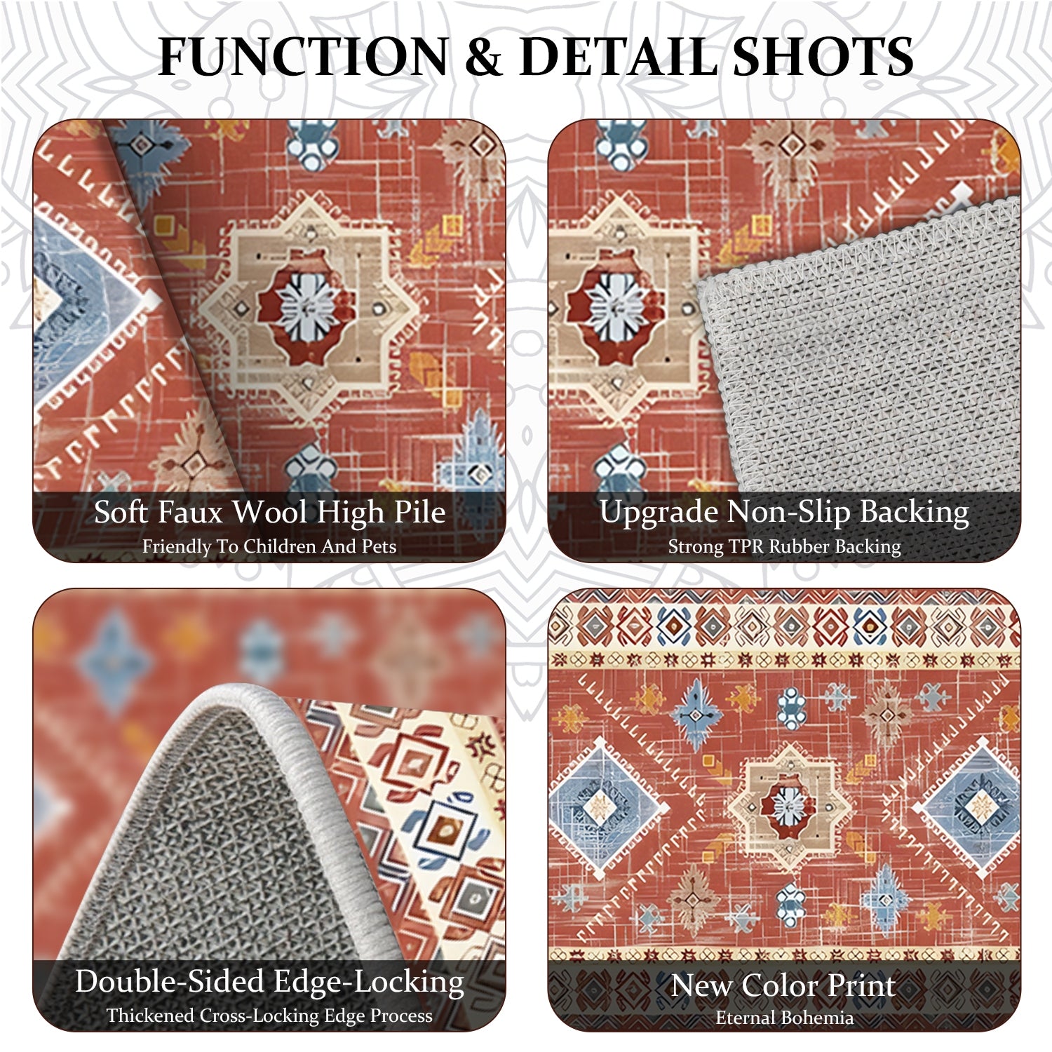 Boho Kitchen Rugs Sets 4 Piece With Runner Floral Kitchen Floor Mat Carpet Farmhouse Kitchen Rugs And Mats Non Skid Washable Runner Rug For Kitchen Floor Sink