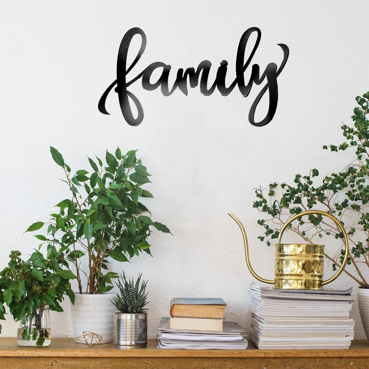 Vintage Metal Wall Sign For Family - Inspirational Quotes For Living Room