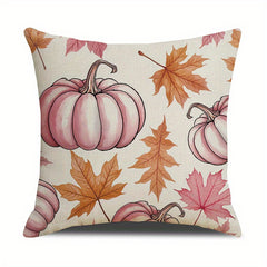 4 Pack Fall Pillow Covers 18x18in Farmhouse Pumpkin Maple Leaf Cushion Case Autumn Sofa Couch Decor For Autumn Thanksgiving Harvest Decorations