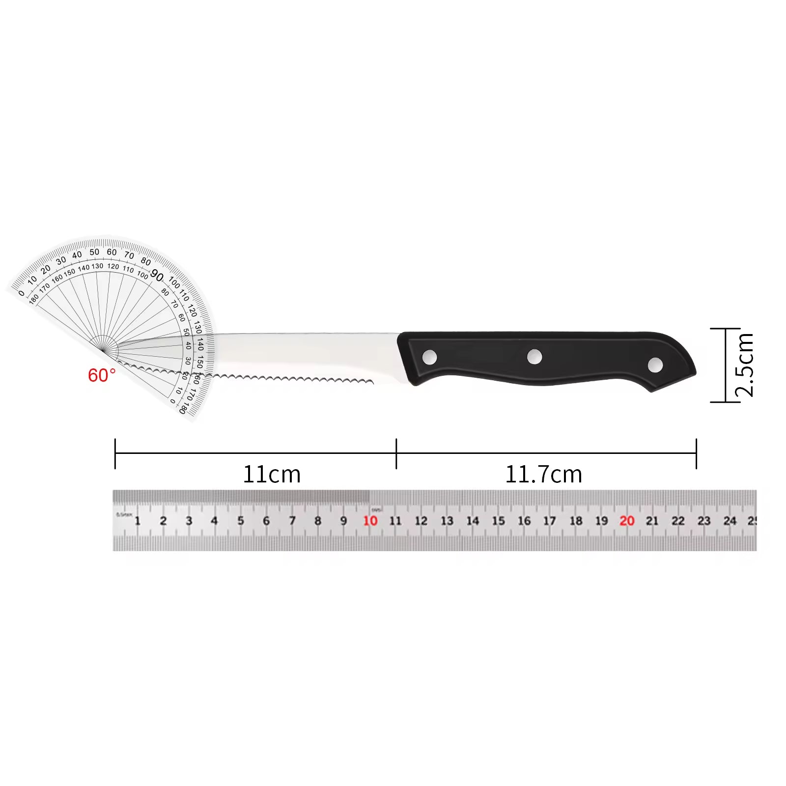 12-piece Kitchen Knife And Accessory Set With High-carbon Stainless Steel Blades, Including Meat And Steak Knives, With ABS Handles