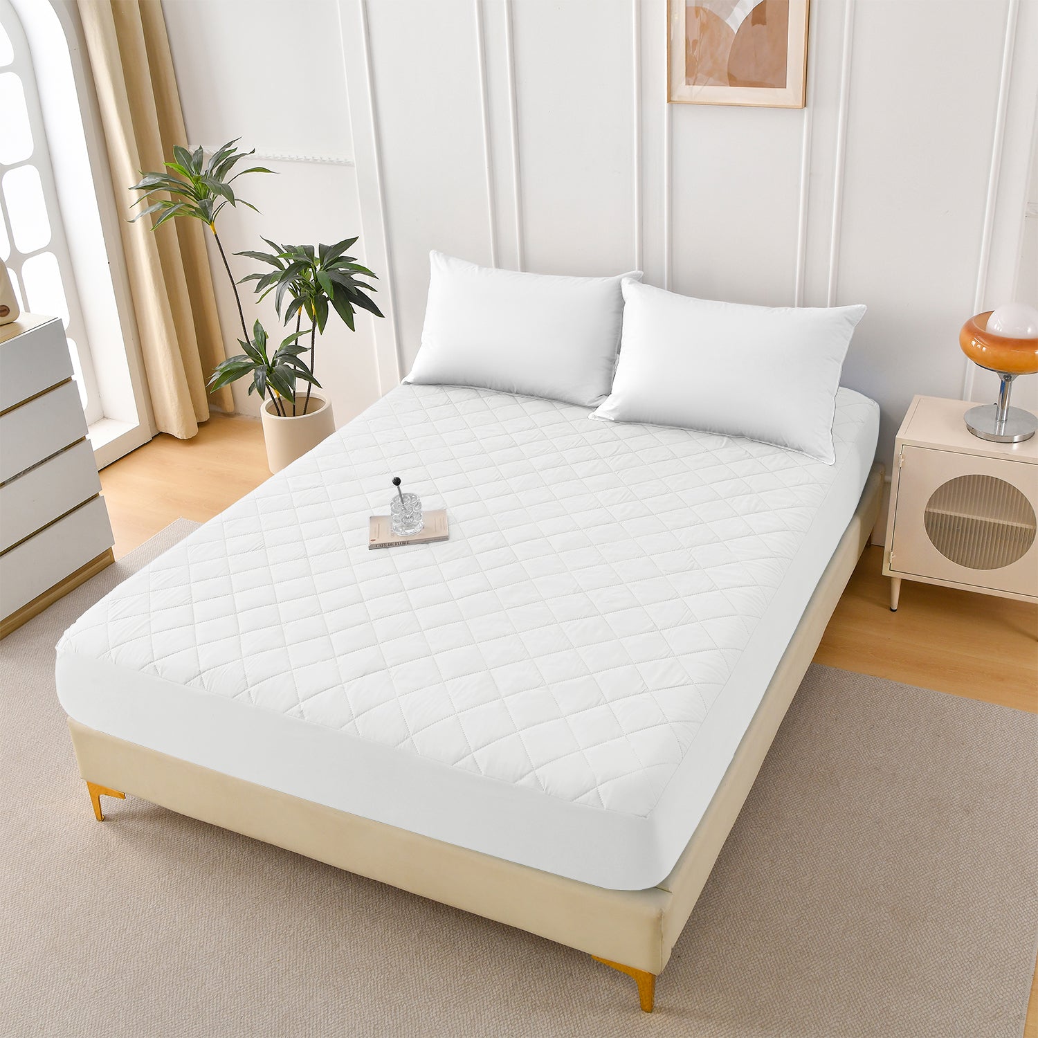 Diamond Grid Ultrasonic Waterproof Mattress Protector