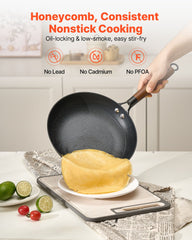 3 Piece Cast Iron Skillet Frying Pan Set 8 10 12 In Pre-Seasoned Nonstick Black