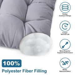 2Pcs Waterproof Rocking Chair Cushion Upper And Lower Back And Seat Sets With Non-Slip Ties Oxford Cloth Surface Polyester Filling Comfortable For Indoor Home Office Car