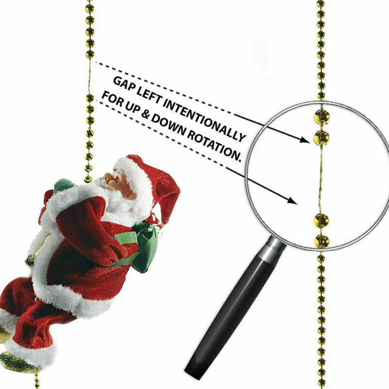 Electric Christmas Santa Claus Climbing Rope Ladder Musical Toy Xmas Gift Decor